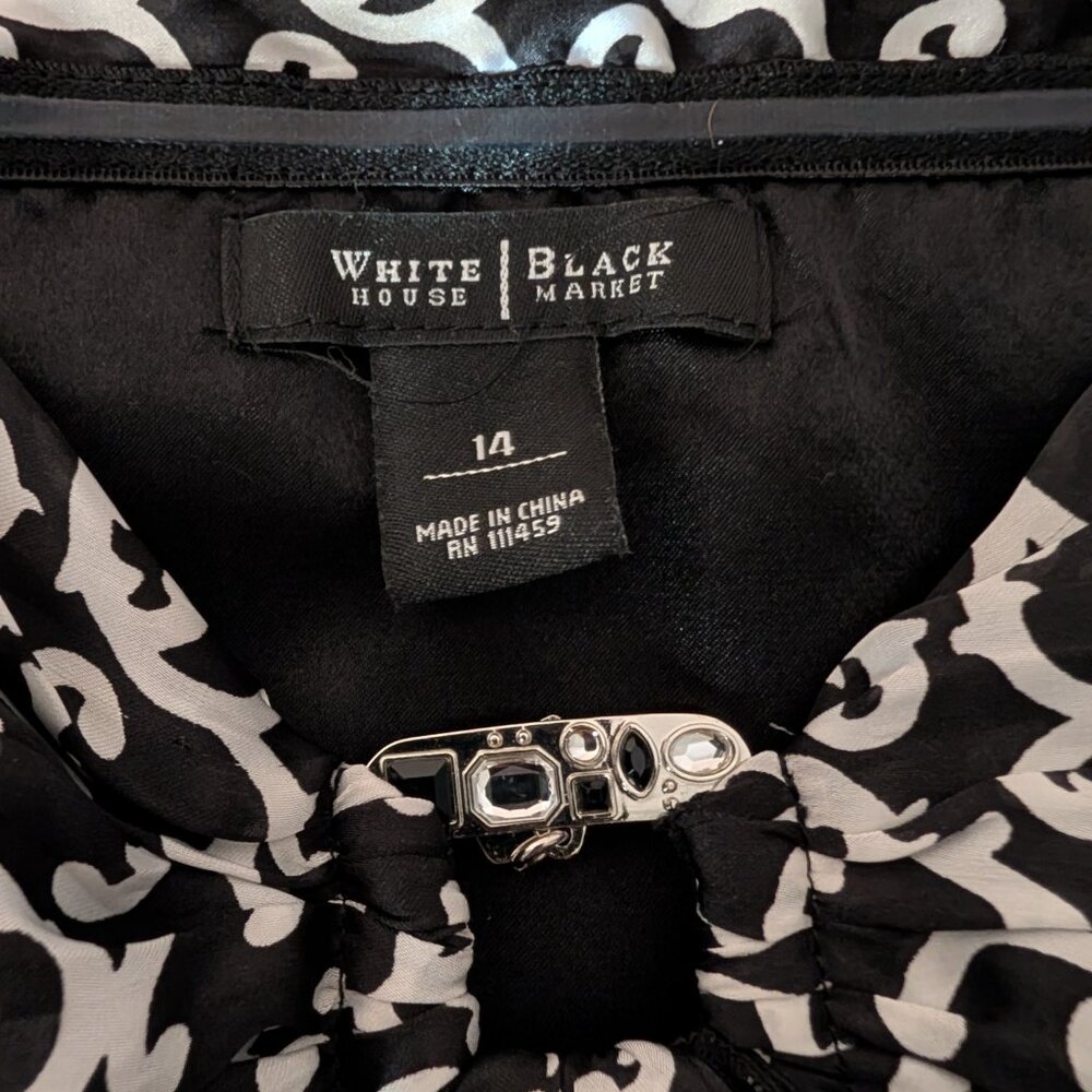 ❤️Black White Mixed Print Strapless Tube Top -Mob Wife - Baroque - Size 14❤️ - Picture 4 of 7